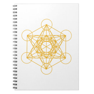 Caderno Espiral Ouro do cubo de Metatron