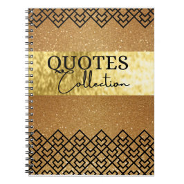 Caderno Espiral ouro e preto têm seus pensamentos em uma nota