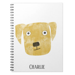Caderno Espiral Ouro engraçado Labrador Retriever Dog Nome person