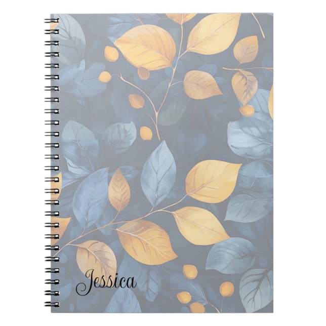 Caderno Espiral Ouro Foliage Sonha Natureza de outono Beleza (Frente)