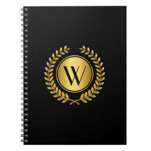 Caderno Espiral Ouro Laurel Wreath Monograma