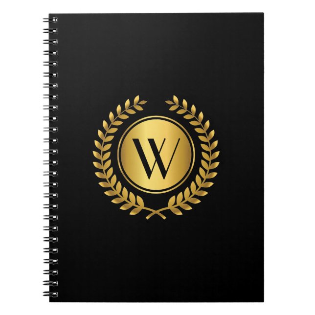 Caderno Espiral Ouro Laurel Wreath Monograma (Frente)