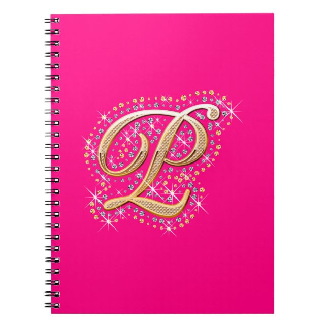 Caderno Espiral Ouro - Letra P - Notebook (Frente)