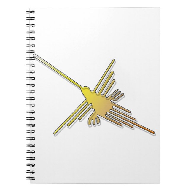 Caderno Espiral Ouro Nazca Lines Hummingbird (Frente)