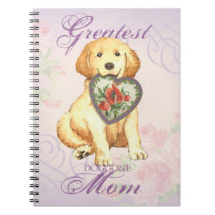 Caderno Espiral Ouro Retriever Heart Mãe