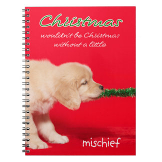 Caderno Espiral Ouro Retriever Puppy Natal Miscelânea