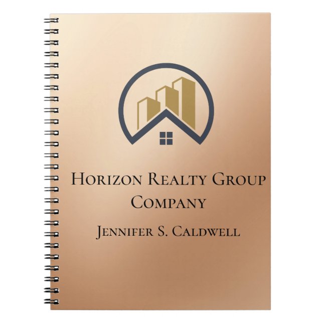 Caderno Espiral Ouro Rosa | Imobiliário de Cor Vermelha (Frente)