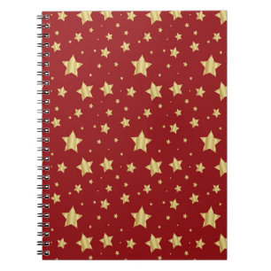 Caderno Espiral Ouro Star na Foto Espiral Vermelha