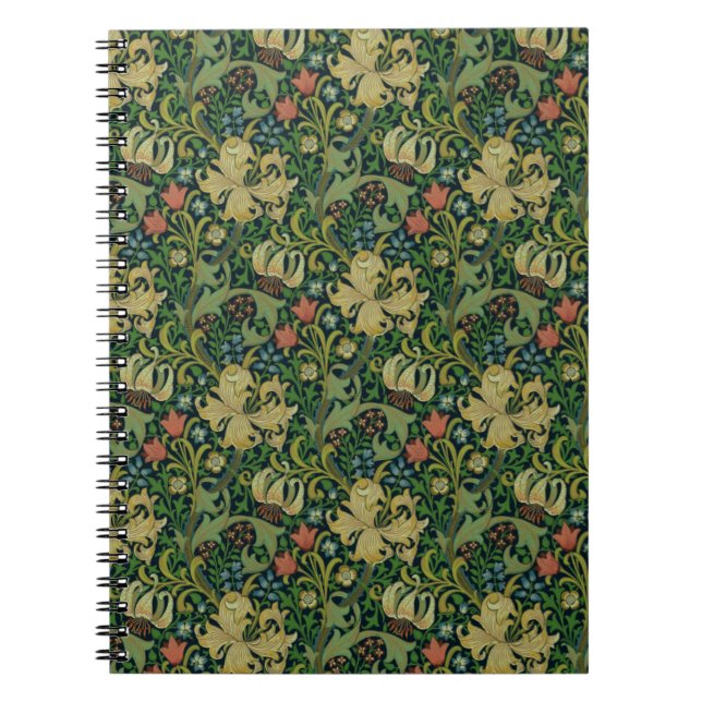 Caderno Espiral Ouro William Morris Lily (Frente)