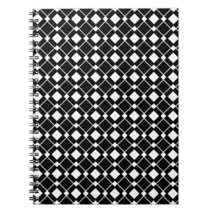 Caderno Espiral Ouros Pretos e Brancos - Padrão de Lozenge