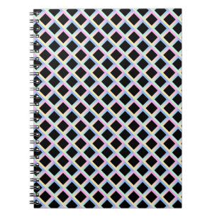 Caderno Espiral Ouros Simétricos Pretos com Quadros de Gradação