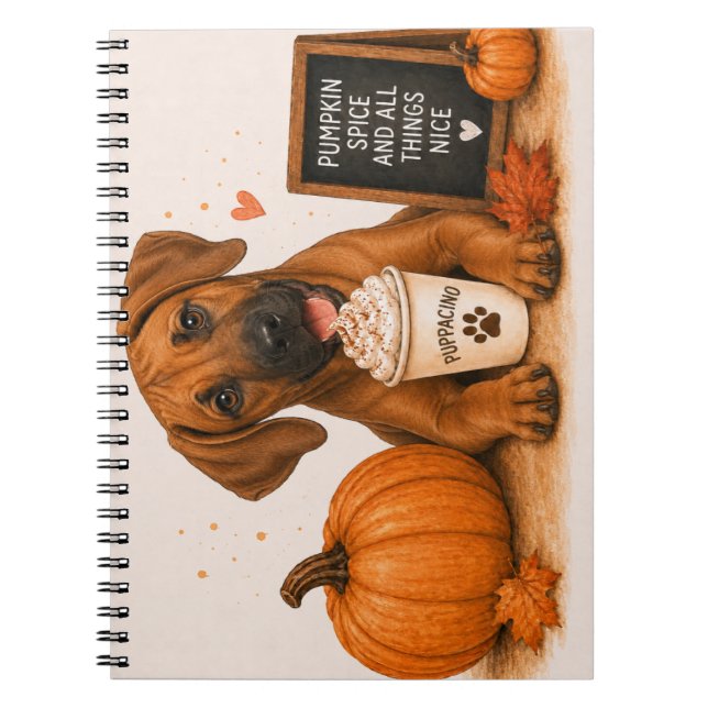 Caderno Espiral Outono do Rhodesian Ridgeback (Frente)