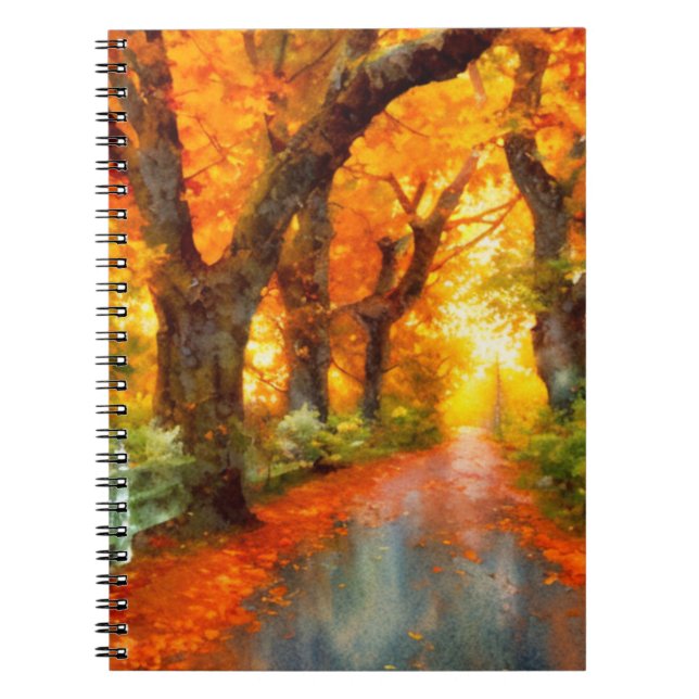 Caderno Espiral outono/queda/folhas/natureza (Frente)