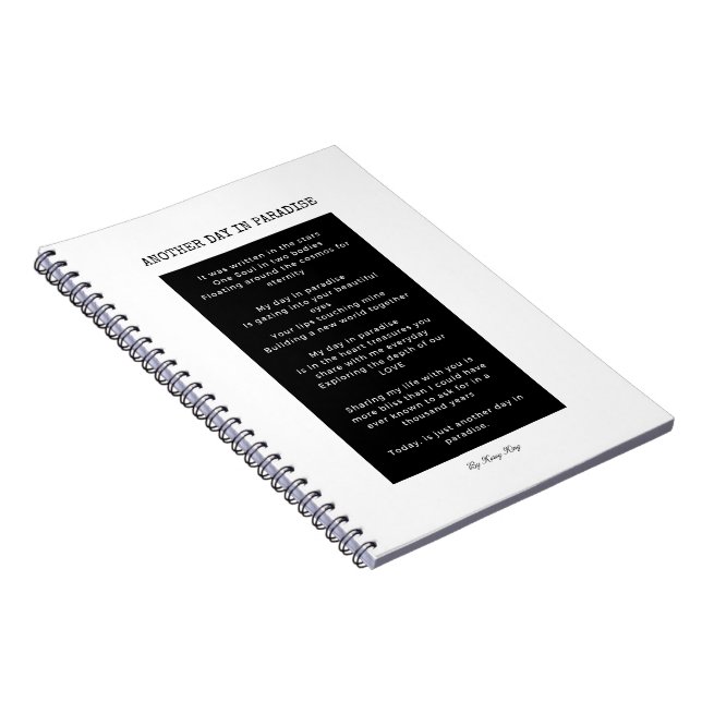 Caderno Espiral Outro dia no paraíso, notebook preto e branco (Lado Direito)