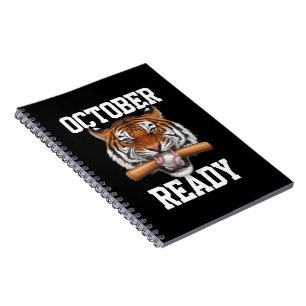 Caderno Espiral Outubro Pronto Para Beisebol Tigre Pronto 2024