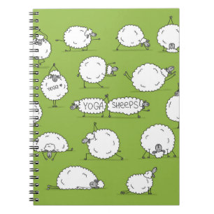 Caderno Espiral Ovelha engraçada fazendo ioga, esboço