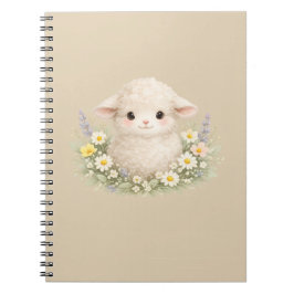 Caderno Espiral Ovelhas Caprichosas e Flores Silvestres para um Ch