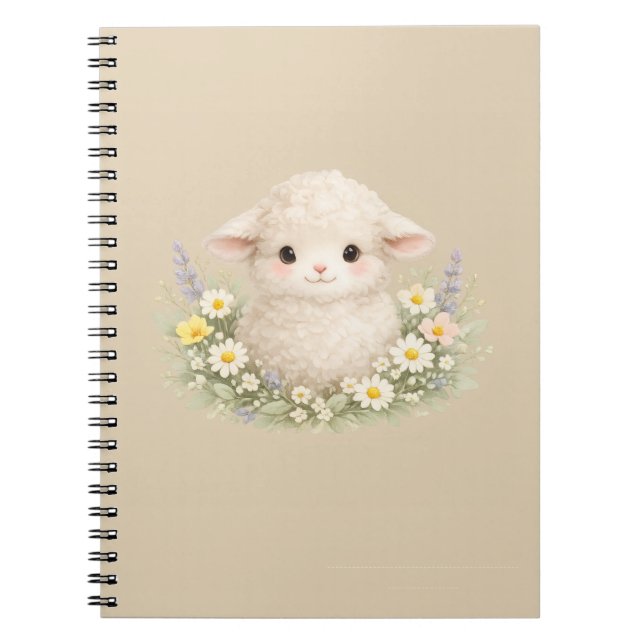 Caderno Espiral Ovelhas Caprichosas e Flores Silvestres para um Ch (Frente)