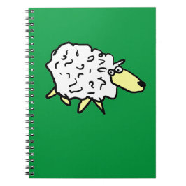 Caderno Espiral Ovelhas Divertidas em Estilo de Desenho Animado