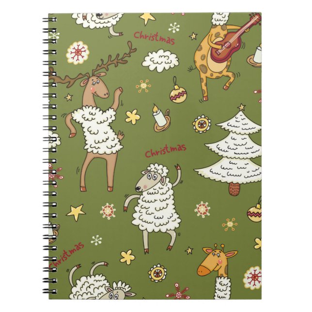 Caderno Espiral ovelhas natais vintages (Frente)