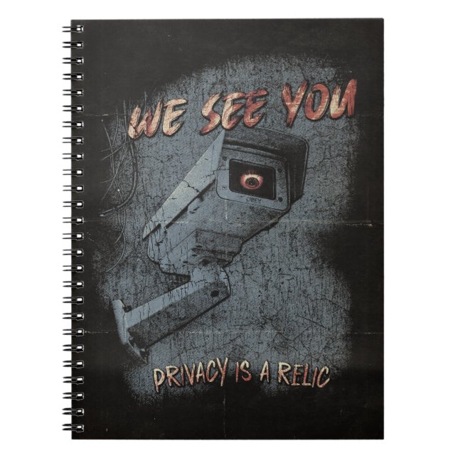 Caderno Espiral Overlook - Design de Streetwear tecno-distópicos (Frente)