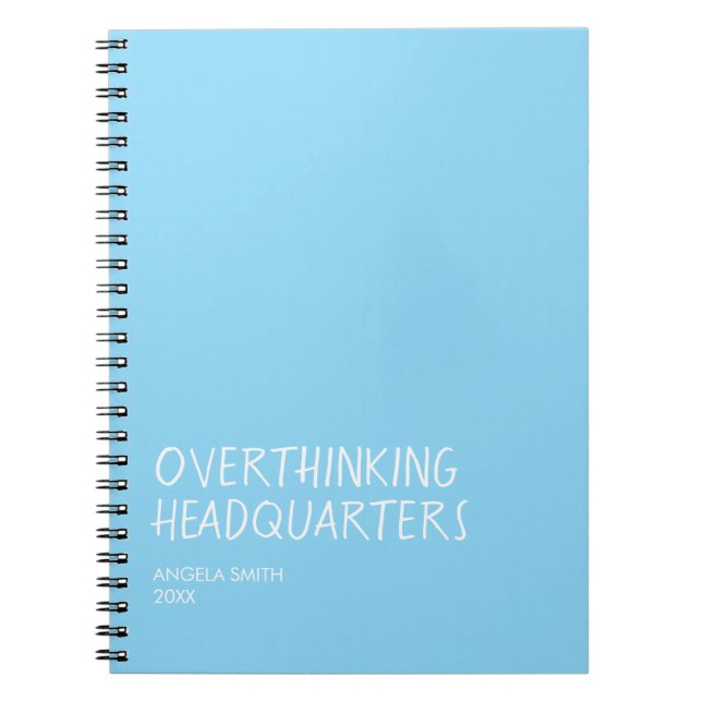 Caderno Espiral Overthinking Headquarters – Funny Overthinker Note (Frente)