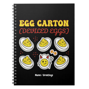 Caderno Espiral Ovo de Diabo Retro Six Pack Fitness Trocadilho Ovo
