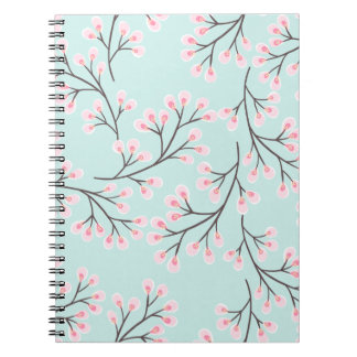 Caderno Espiral ovo de pato florado de cereja