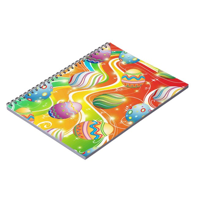 Caderno Espiral Ovos de felz pascoa Ornamental (Left Side)