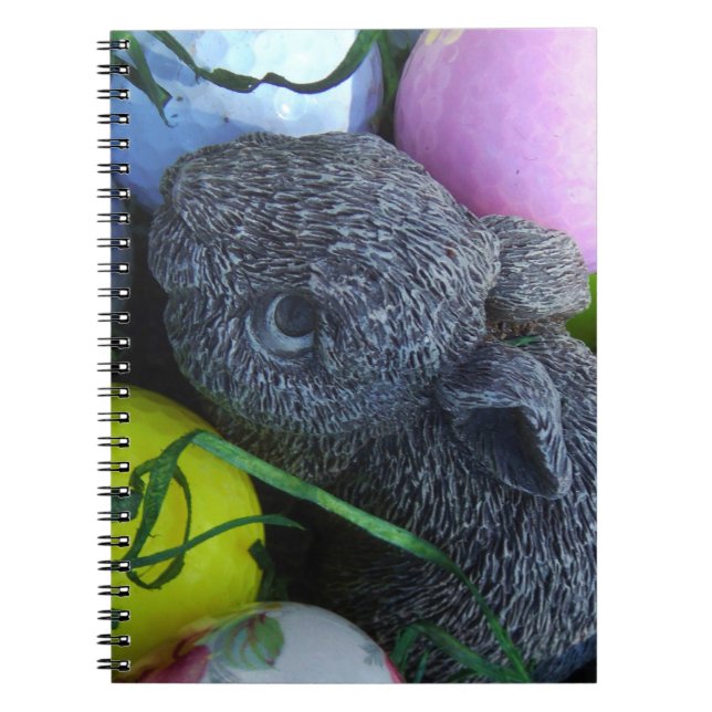 Caderno Espiral Ovos de Páscoa, Bolas de Golfe de Coelho (Frente)