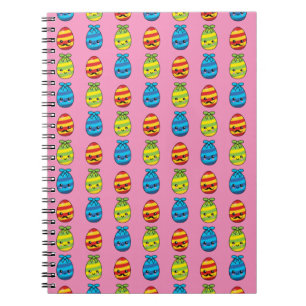 Caderno Espiral Ovos de Páscoa de Kawaii com fitas