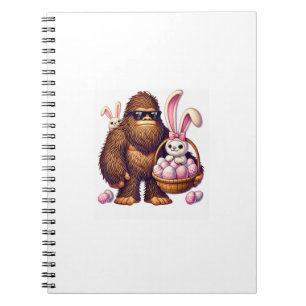 Caderno Espiral Ovos de Páscoa do Coelho Sasquatch Pé-Grande Retrô