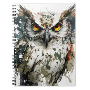Caderno Espiral Owl Bird Retrait Animal Painting Willife Forest