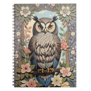 Caderno Espiral Owl Pastel Floral William Morris Inspirado