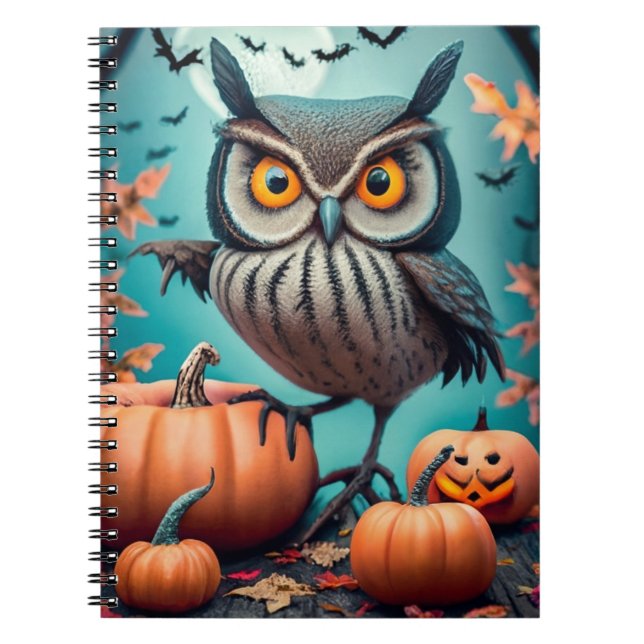 Caderno Espiral Owl'Be Wating Yo Halloween Notebook with Pumpkin (Frente)