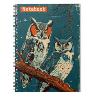 Caderno Espiral Owls Vintage
