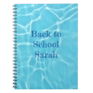 Caderno Espiral own text swimming pool back to school notebook