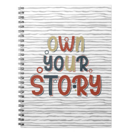 Caderno Espiral Own Your Story – Inspirational Typography Design