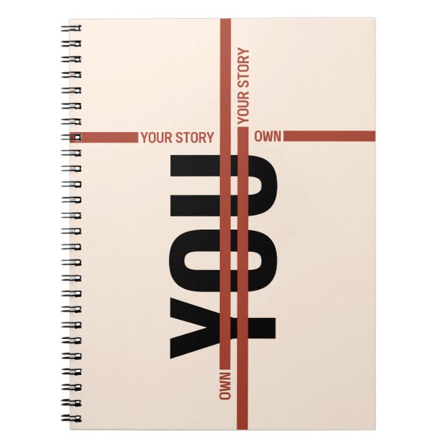 Caderno Espiral Own Your Story Shirt – Bold Motivational Quote (Frente)