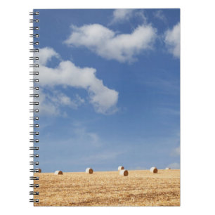 Caderno Espiral Pacotes de feno no campo