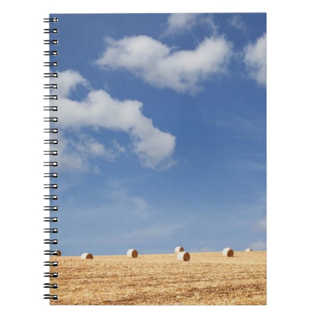 Caderno Espiral Pacotes de feno no campo (Frente)