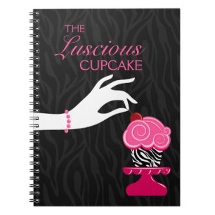 Caderno Espiral Padaria lunática do cupcake da zebra