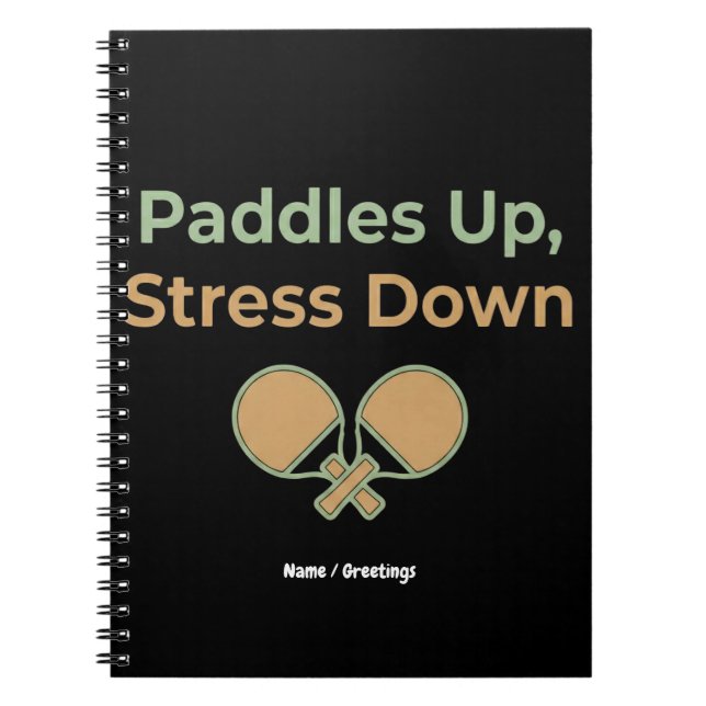 Caderno Espiral  Paddles Up Stress Down Retro Sport Aesthetic (Frente)