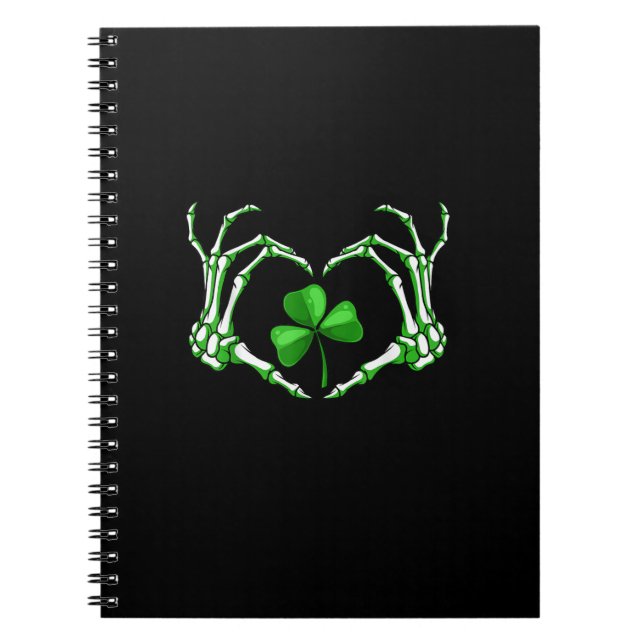 Caderno Espiral Paddy de Dia de São Patrício de Shamrock para o co (Frente)