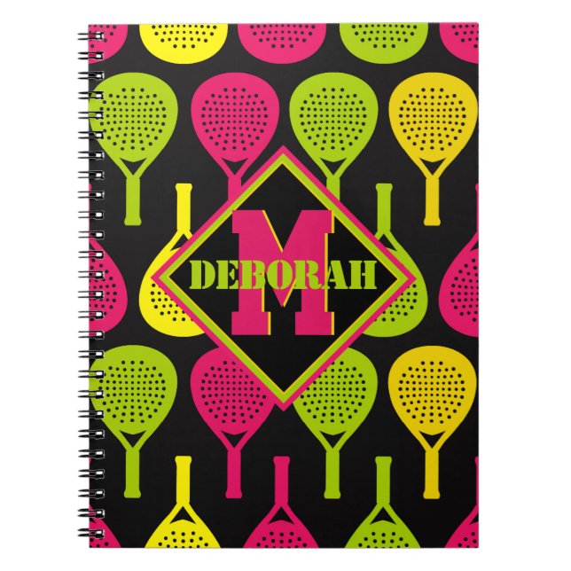Caderno Espiral Padel Smash Notes com monograma (Frente)