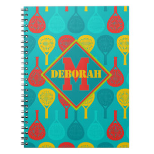 Caderno Espiral Padel Smash Notes com monograma