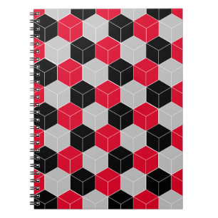 Caderno Espiral Padrão 3d cúbico