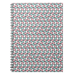 Caderno Espiral  Padrão 3d sem costura abstrato. Fundo isométrico