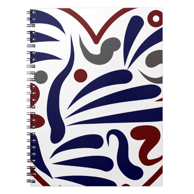 Caderno Espiral padrão abstrato bonito (Frente)