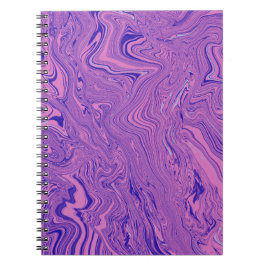 Caderno Espiral Padrão Abstrato de Mármore Líquido Violeta